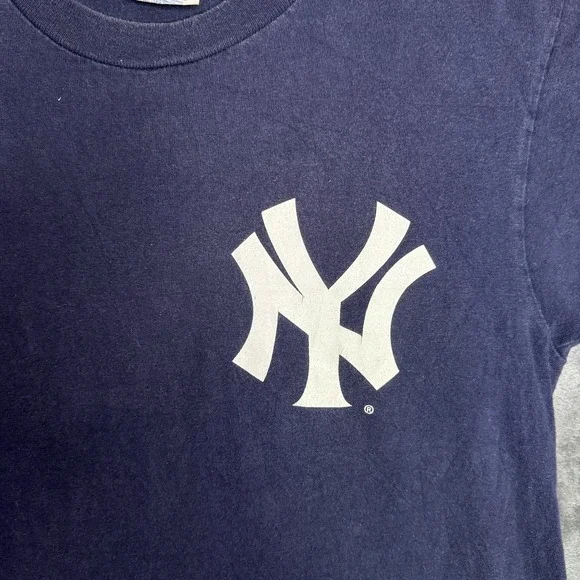 Vintage Y2k New York Yankess Short Sleeve Blue T-Shirt Size Small Sheffield #`11 - Picture 2 of 7